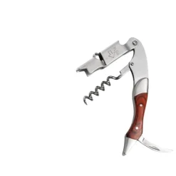 Proptrækker>Multifunktionel vinåbner med pæretræskaft og druebladsmønster - Ideel til vinelskere i Danmark