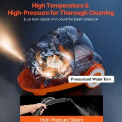 Multifunktions damper, 23 tilbehør, effektiv rengøring, højtryk, hurtig opvarmning, alsidig anvendelse New