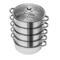 Madlavningsmaskiner>Multi-lag dampkoger, holdbart rustfrit stål, alsidig madlavning,Sølv