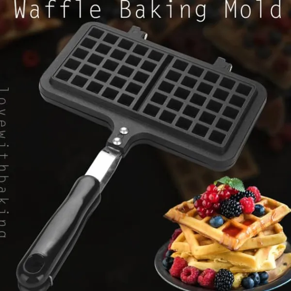 Vaffeljern>Non-stick vaffeljern med dobbelt hoved til hjemmekøkkenet