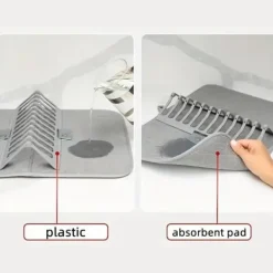OBOSOE absorberende opvaskestativmåtte – multifunktionel bordplade dræningsmåtte og skål og opvaskemåtte New
