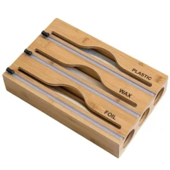 OBOSOE bambusdispenser til plastfilm og aluminiumsfolie - Organizer til 12,5 tommer ruller | Herunder vokspapir og bagepapir Sale