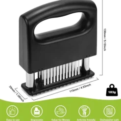 Kødhammere>OBOSOE 48-blads kødmørner i rustfrit stål - til alt kød inkl. oksekød og svinekød