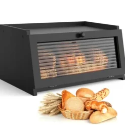 OBOSOE Brødkasse til køkkenbord - Stor landbrødskrukke med gazevindue - Opbevaring af frisk brød Sale