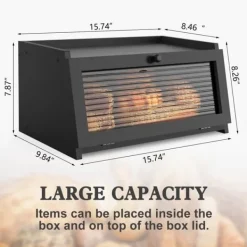 OBOSOE Brødkasse til køkkenbord - Stor landbrødskrukke med gazevindue - Opbevaring af frisk brød Sale