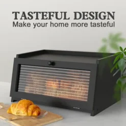 OBOSOE Brødkasse til køkkenbord - Stor landbrødskrukke med gazevindue - Opbevaring af frisk brød Sale