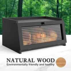 OBOSOE Brødkasse til køkkenbord - Stor landbrødskrukke med gazevindue - Opbevaring af frisk brød Sale