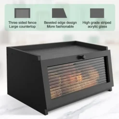 OBOSOE Brødkasse til køkkenbord - Stor landbrødskrukke med gazevindue - Opbevaring af frisk brød Sale