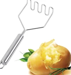 OBOSOE kartoffelpresse i rustfrit stål – køkkenredskab til kartoffelmos og grøntsager Clearance