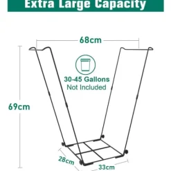 OBOSOE Metal haveaffaldsstativ 30-45 gallon – bærbar holder til blade, camping og fester Sale