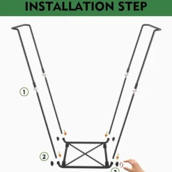 OBOSOE Metal haveaffaldsstativ 30-45 gallon – bærbar holder til blade, camping og fester Sale