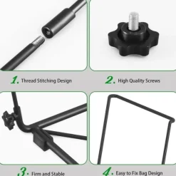 OBOSOE Metal haveaffaldsstativ 30-45 gallon – bærbar holder til blade, camping og fester Sale