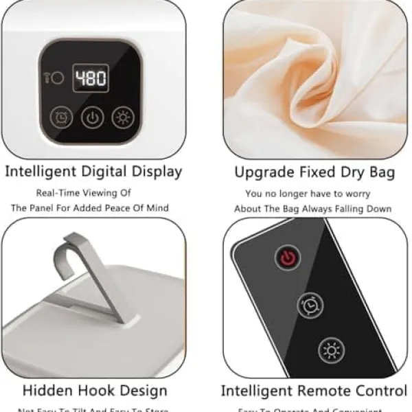 Tørreskab>OBOSOE Mini tørretumbler med timer (480 min) – hurtigtørrende, perfekt til kollegieværelser og små rum