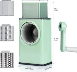 Mandolin- & Rivejern>OBOSOE multifunktionel manuel grøntsagshakker, køkkenrevet, velegnet til kartofler, gulerødder og andre grøntsager, med 6 knive