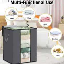 OBOSOE opbevaringstaske til tøj og dyner – 1-pak 80L stor kapacitet, arrangør til garderobe og soveværelse Online