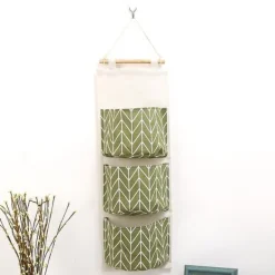 OBOSOE 3-Pak Hængende Opbevaringstaske med 3 Rum - Bomuld/Linned Vægopbevaring til Soveværelse, Stue og Køkken New