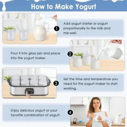 OBOSOE probiotisk yoghurt – yoghurtmaskine med justerbar temperatur og tid, der skaber milliarder af levende probiotika til tarmsundhed Hot