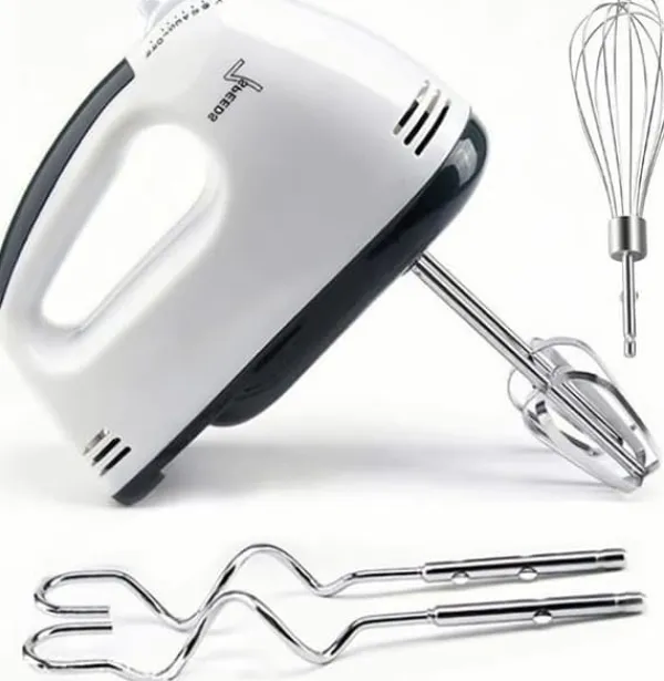 OBOSOE 7-trins håndmixer – elektrisk piskeris med dejkroge og piskeris i rustfrit stål, tåler opvaskemaskine Sale