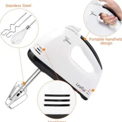 OBOSOE 7-trins håndmixer – elektrisk piskeris med dejkroge og piskeris i rustfrit stål, tåler opvaskemaskine Sale