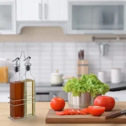 Olie- & Eddikebeholdere>Olie- og eddikedispenser sæt, 34x13,5x7,5 cm, Transparent