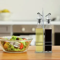 Olie- & Eddikebeholdere>Olie- og eddikeflaskesæt, 27.5x11x6 cm, Transparent