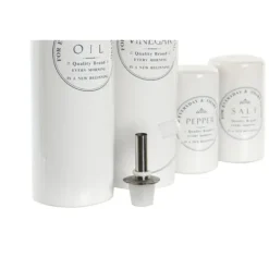 Olie- & Eddikebeholdere>Olie og eddikesæt DKD Home Decor Hvid Træ Stentøj 18 x 15 x 22 cm