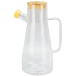 Olie- & Eddikebeholdere>Olieflas i højt borosilikatglas, støvtæt, klar eddikedispenser i glas med ergonomisk håndtag til køkken, 900 ml