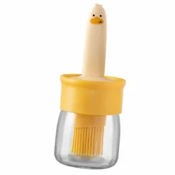 Olie- & Eddikebeholdere>Olieflaske med silikone-rippebørste Oliedispenserbeholder til køkkenbagning Madlavning Grilling Orange