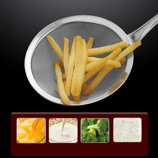 Sier>Oliesi i rustfrit stål Holdbar multifunktionel finmasket melsaftfilterske Køkkenværktøj til madlavning
