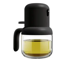 Olie- & Eddikebeholdere>Oliesprayflaske 180ml Ergonomisk håndtag Tætforseglet plastglas Støvtæt olivenoliesprøjte til hjemmekøkken Sort