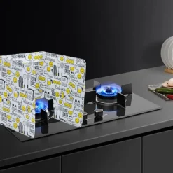 Oliesprøjtplade Foldbar varmebestandig aluminiumsfolie madlavning Stænksikker skærm til køkken stegepande Smilende ansigt Best