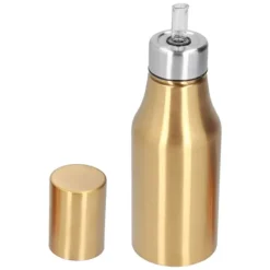 Olie- & Eddikebeholdere>Olivenoliedispenser i guld rustfrit stål 500ML - Lækagesikker og støvtæt madoliekaraffel