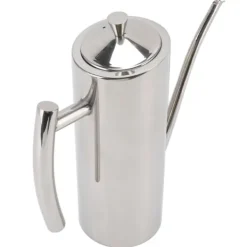 Olie- & Eddikebeholdere>Oljedispenserflaska Rostfritt stål Spegel Utseende Böjda handtag Ergonomiskt grepp droppfri oljeflaska för kök