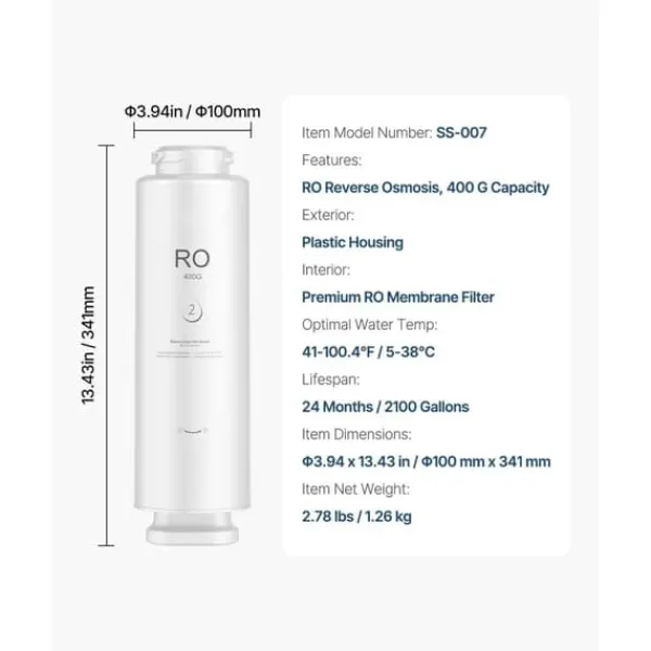Vandfiltre>Omvendt Osmosesystem, Udskiftning til SS-002, Vandfilter til Under Vasken