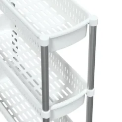 Opbevaringsbeholdere - Living opbevaringsvogn 3 niveauer aluminium sølvfarvet og hvid Clearance
