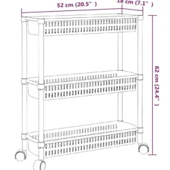 Opbevaringsbeholdere - Living opbevaringsvogn 3 niveauer aluminium sølvfarvet og hvid Clearance