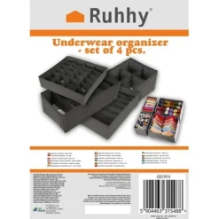 Tøj- & Garderobeopbevaring>Opbevaringskasser med Rum til Undertøj - 4-dele