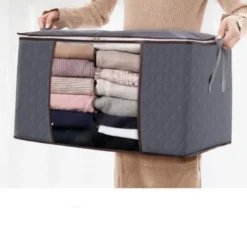 Opbevaringsposer Til Hjemmet>Opbevaringspose til lagner, tæpper, tøj Grå 60x43x35 cm 1-pack