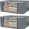 Opbevaringsposer Til Hjemmet>Opbevaringspose til lagner, tæpper, tøj Grå 60x43x35 cm 2-pack