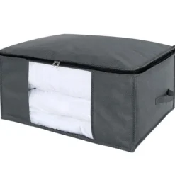 Opbevaringspose til lagner, tæpper, tøj Grå 60x43x35 cm 2-pack Discount