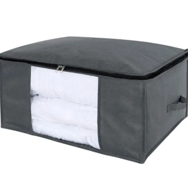 Opbevaringspose til lagner, tæpper, tøj Grå 60x43x35 cm 2-pack Discount