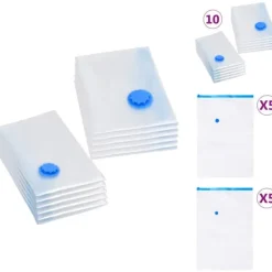 Opbevaringsposer - Living vakuumposer til tøjopbevaring 2 størrelser 10 stk. Hot