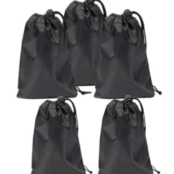 Opbevaringsposer med snøre 5-pak 33 × 40 cm Sort Hot