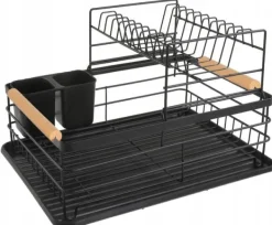 Opvaskestativ i to niveauer Aftapningsplade 43x32x27cm KINGHOFF KH-1796 Online