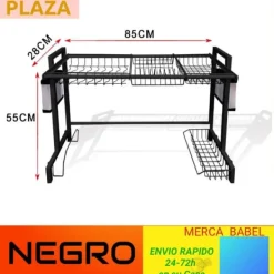 Opvaskestativ, Metal Konstruktion, Pladsbesparende Design,Sort Best