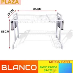 Opvaskestativ, Metal Konstruktion, Pladsbesparende Design,Hvid Clearance
