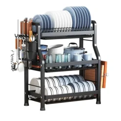 Opvaskestativ, 2/3-niveau, redskabsholder, bordplade montering,3 niveauer New