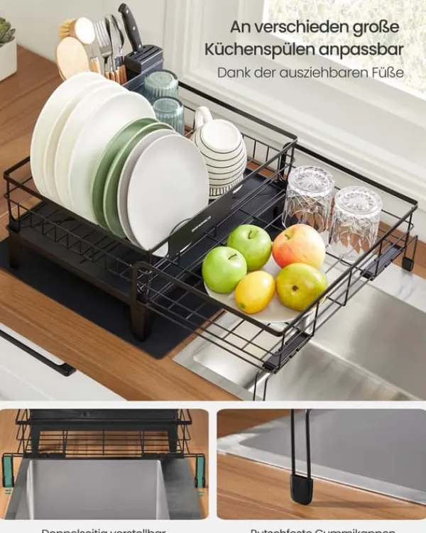 Opvaskestativ, 31x42x18,5 cm, Sort Sale