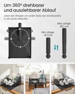 Opvaskestativ, 31x42x18,5 cm, Sort Sale