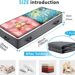 2-Pack Seng Opbevaring - Opbevaring Under Sengen